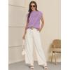 imageATHMILE Womens Mock Neck Sleeveless Vest Casual Cap Sleeve Knit Lightweight Sweater Pullover Tops 2025Purple
