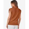 imageATHMILE Womens Mock Neck Sleeveless Vest Casual Cap Sleeve Knit Lightweight Sweater Pullover Tops 2025Rust