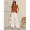imageATHMILE Womens Mock Neck Sleeveless Vest Casual Cap Sleeve Knit Lightweight Sweater Pullover Tops 2025Rust