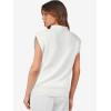 imageATHMILE Womens Mock Neck Sleeveless Vest Casual Cap Sleeve Knit Lightweight Sweater Pullover Tops 2025White