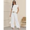 imageATHMILE Womens Mock Neck Sleeveless Vest Casual Cap Sleeve Knit Lightweight Sweater Pullover Tops 2025White