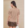 imageATHMILE Womens Puff Short Sleeve Sweater Tops 2025 Spring Summer Trendy SquareV Neck Casual T Shirts BlousesAbeige