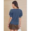 imageATHMILE Womens Puff Short Sleeve Sweater Tops 2025 Spring Summer Trendy SquareV Neck Casual T Shirts BlousesBblue