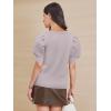 imageATHMILE Womens Puff Short Sleeve Sweater Tops 2025 Spring Summer Trendy SquareV Neck Casual T Shirts BlousesBgrey Purple
