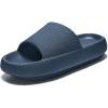 imageATHMILE Cloud Slippers for Women Pillow Slides for Men Shower Shoes Thick Sole House Shoes for Bathroom Indoor OutdoorNavy
