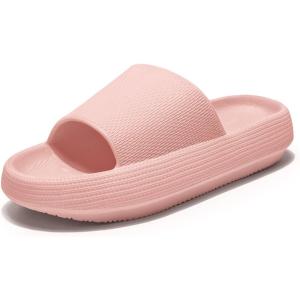 imageATHMILE Cloud Slippers for Women Pillow Slides for Men Shower Shoes Thick Sole House Shoes for Bathroom Indoor OutdoorPink