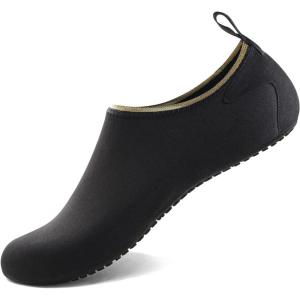 imageWater Shoes for Women Men QuickDry Aqua Socks Swim Beach Barefoot Yoga Exercise Wear Sport Accessories Pool Camping Must Haves Adult Youth SizeBlack Goldw010