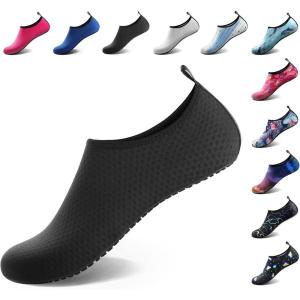 imageWater Shoes for Women Men QuickDry Aqua Socks Swim Beach Barefoot Yoga Exercise Wear Sport Accessories Pool Camping Must Haves Adult Youth SizeBlacknw002