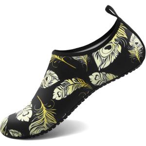 imageWater Shoes for Women Men QuickDry Aqua Socks Swim Beach Barefoot Yoga Exercise Wear Sport Accessories Pool Camping Must Haves Adult Youth SizeGolden Feather