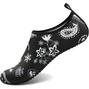 imageWater Shoes for Women Men QuickDry Aqua Socks Swim Beach Barefoot Yoga Exercise Wear Sport Accessories Pool Camping Must Haves Adult Youth SizePaisley  Flowers