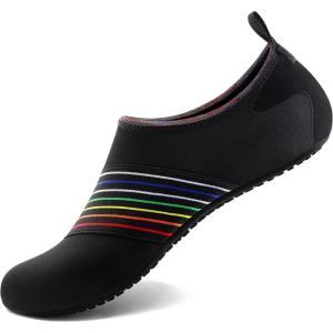 imageWater Shoes for Women Men QuickDry Aqua Socks Swim Beach Barefoot Yoga Exercise Wear Sport Accessories Pool Camping Must Haves Adult Youth SizeRainbow Colorful