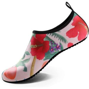 imageWater Shoes for Women Men QuickDry Aqua Socks Swim Beach Barefoot Yoga Exercise Wear Sport Accessories Pool Camping Must Haves Adult Youth SizeRed Flowers