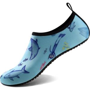 imageWater Shoes for Women Men QuickDry Aqua Socks Swim Beach Barefoot Yoga Exercise Wear Sport Accessories Pool Camping Must Haves Adult Youth SizeShark Blue