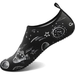imageWater Shoes for Women Men QuickDry Aqua Socks Swim Beach Barefoot Yoga Exercise Wear Sport Accessories Pool Camping Must Haves Adult Youth SizeSpace Black White