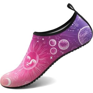 imageWater Shoes for Women Men QuickDry Aqua Socks Swim Beach Barefoot Yoga Exercise Wear Sport Accessories Pool Camping Must Haves Adult Youth SizeStar Moon Pink