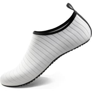 imageWater Shoes for Women Men QuickDry Aqua Socks Swim Beach Barefoot Yoga Exercise Wear Sport Accessories Pool Camping Must Haves Adult Youth SizeWhitew001