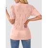 imageATHMILE Summer Tops for Women 2025 Short Sleeve V Neck Sweaters Dressy Casual Blouses Lightweight Thin Knit Fashion ShirtsPink
