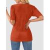 imageATHMILE Summer Tops for Women 2025 Short Sleeve V Neck Sweaters Dressy Casual Blouses Lightweight Thin Knit Fashion ShirtsRust