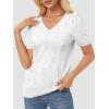 imageATHMILE Summer Tops for Women 2025 Short Sleeve V Neck Sweaters Dressy Casual Blouses Lightweight Thin Knit Fashion ShirtsWhite