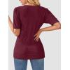 imageATHMILE Summer Tops for Women 2025 Short Sleeve V Neck Sweaters Dressy Casual Blouses Lightweight Thin Knit Fashion ShirtsWine