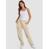 imageATHMILE Sweatpants Women 2024 Casual Baggy Fleece High Waisted Cargo Pants with PocketsApricot