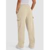 imageATHMILE Sweatpants Women 2024 Casual Baggy Fleece High Waisted Cargo Pants with PocketsApricot