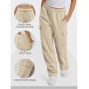 imageATHMILE Sweatpants Women 2024 Casual Baggy Fleece High Waisted Cargo Pants with PocketsApricot