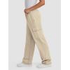 imageATHMILE Sweatpants Women 2024 Casual Baggy Fleece High Waisted Cargo Pants with PocketsApricot