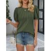 imageATHMILE Womens Cute Summer Tops Puff Short Sleeve Shirts Dressy Blouses Trendy Business Casual OutfitsArmygreen