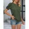 imageATHMILE Womens Cute Summer Tops Puff Short Sleeve Shirts Dressy Blouses Trendy Business Casual OutfitsArmygreen