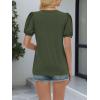 imageATHMILE Womens Cute Summer Tops Puff Short Sleeve Shirts Dressy Blouses Trendy Business Casual OutfitsArmygreen