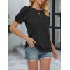 imageATHMILE Womens Cute Summer Tops Puff Short Sleeve Shirts Dressy Blouses Trendy Business Casual OutfitsBlack