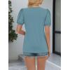 imageATHMILE Womens Cute Summer Tops Puff Short Sleeve Shirts Dressy Blouses Trendy Business Casual OutfitsBlue Green
