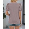 imageATHMILE Womens Cute Summer Tops Puff Short Sleeve Shirts Dressy Blouses Trendy Business Casual OutfitsGrey Purple