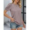 imageATHMILE Womens Cute Summer Tops Puff Short Sleeve Shirts Dressy Blouses Trendy Business Casual OutfitsGrey Purple