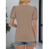 imageATHMILE Womens Cute Summer Tops Puff Short Sleeve Shirts Dressy Blouses Trendy Business Casual OutfitsKhaki