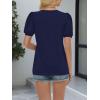 imageATHMILE Womens Cute Summer Tops Puff Short Sleeve Shirts Dressy Blouses Trendy Business Casual OutfitsNavy