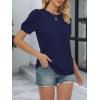imageATHMILE Womens Cute Summer Tops Puff Short Sleeve Shirts Dressy Blouses Trendy Business Casual OutfitsNavy