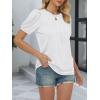 imageATHMILE Womens Cute Summer Tops Puff Short Sleeve Shirts Dressy Blouses Trendy Business Casual OutfitsWhite