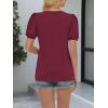 imageATHMILE Womens Cute Summer Tops Puff Short Sleeve Shirts Dressy Blouses Trendy Business Casual OutfitsWinered
