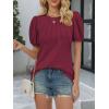 imageATHMILE Womens Cute Summer Tops Puff Short Sleeve Shirts Dressy Blouses Trendy Business Casual OutfitsWinered