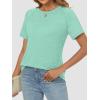 imageATHMILE Womens Tops Crewneck Short Sleeve Tees Trendy Lightweight Soft Casual Summer T Shirts 2025Aqua