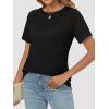 imageATHMILE Womens Tops Crewneck Short Sleeve Tees Trendy Lightweight Soft Casual Summer T Shirts 2025Black
