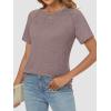 imageATHMILE Womens Tops Crewneck Short Sleeve Tees Trendy Lightweight Soft Casual Summer T Shirts 2025Grey Purple