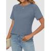imageATHMILE Womens Tops Crewneck Short Sleeve Tees Trendy Lightweight Soft Casual Summer T Shirts 2025Haze Blue