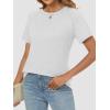 imageATHMILE Womens Tops Crewneck Short Sleeve Tees Trendy Lightweight Soft Casual Summer T Shirts 2025White