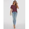 imageATHMILE Womens Tops Crewneck Short Sleeve Tees Trendy Lightweight Soft Casual Summer T Shirts 2025Wine Red
