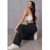 imageATHMILE Womens Wide Leg Sweatpants High Waisted Baggy Pants Fashion Teen Girl Drawstring Athletic JoggersBlack