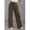 imageATHMILE Womens Wide Leg Sweatpants High Waisted Baggy Pants Fashion Teen Girl Drawstring Athletic JoggersCoffee