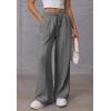 imageATHMILE Womens Wide Leg Sweatpants High Waisted Baggy Pants Fashion Teen Girl Drawstring Athletic JoggersDark Grey